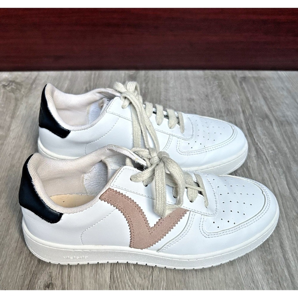 Victoria Platform Women's Size 7 /EU38 White Leather Sneakers Made‎ In Spain